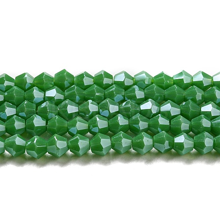 Opaque Solid Color Electroplate Glass Beads Strands GLAA-F029-P4mm-C08-1