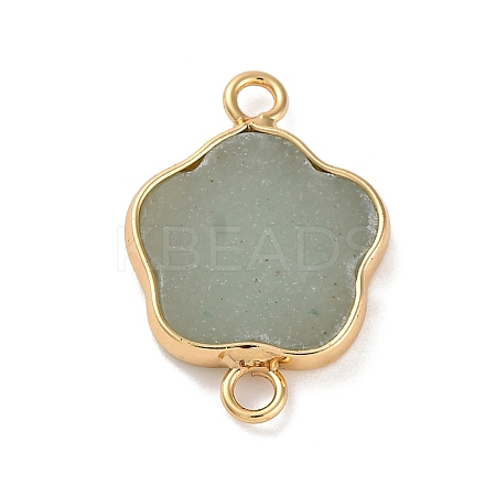Natural Green Aventurine Flower Connector Charms KK-U042-17G-03-1