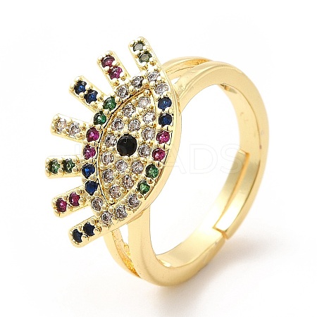 Colorful Cubic Zirconia Adjustable Ring KK-H439-06G-1