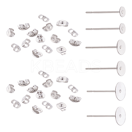 360Pcs 3 Styles 304 Stainless Steel Stud Earring Findings STAS-LP0002-14-1