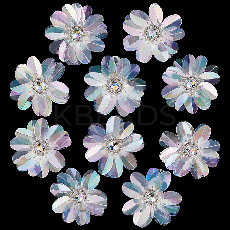 AB Color Plastic Sequin Flowers FIND-WH0110-445-1