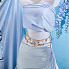 2Pcs 2 Styles Natural Mixed Shell & Alloy Starfish Tassel Chain Belts AJEW-PH0006-73-4
