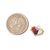 Handmade Glass Seed Beaded Heart Charms PALLOY-MZ00620-02-2