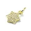 Brass Micro Pave Clear Cubic Zirconia Charms KK-H475-59G-05-2