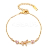 Brass Micro Pave Cubic Zirconia Link Bracelets BJEW-Z122-01G-4