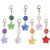7Pcs 7 Colors Glass Star Round Pendant Decoration HJEW-YW00103-1