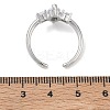 Brass Micro Pave Cubic Zirconia Cuff Open Rings for Women RJEW-L343-14P-04-5
