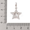 Rack Plating Brass Micro Pave Clear Cubic Zirconia Pendants KK-S380-37E-P-3