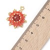 Natural Carnelian(Dyed & Heated) with Glass Seed Beaded Pendants PALLOY-MZ01275-02-4