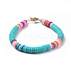 Eco-Friendly Handmade Polymer Clay Heishi Beads Bracelets BJEW-JB04480-04-1