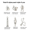 30Pcs 6 Styles Tibetan Style Alloy Pendants TIBEP-FP0001-18-6