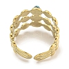 Ion Plating(IP) 304 Stainless Steel Synthetic Turquoise Cuff Rings G-Z056-05G-03-3