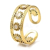 304 Stainless Steel Enamel Open Cuff Rings for Women RJEW-F166-17G-02-1