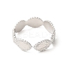 Non-Tarnish 304 Stainless Steel Horse Eye Open Cuff Ring for Women LS-RJEW-E063-26P-3