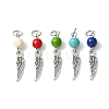 5Pcs 5 Styles Synthetic Turquoise Dyed Pendants PALLOY-JF02308-30C-1
