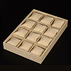 Wood Covered with Burlap Jewelry Bracelet Watch Displays BDIS-F001-02-1