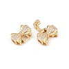 Brass Micro Pave Clear Cubic Zirconia Fold Over Clasps KK-C075-41G-2