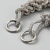 Braided Crystal Rhinestone Cotton Cord Bag Handles FIND-WH0400-32-2