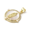 Brass Pave Shell Pendants KK-I708-16L-G-2