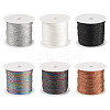 6 Rolls 6 Colors 6-Ply Polyester Metallic Thread OCOR-TA0003-11A-2