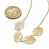 Hollow Leaf Brass Pendant Necklaces NJEW-TA00135-3