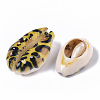 Printed Natural Cowrie Shell Beads X-SSHEL-R047-01-B06-3