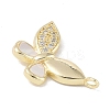 Brass Micro Pave Clear Cubic Zirconia Pendants KK-P273-12G-2