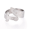 304 Stainless Steel Cuff Open Rings for Women RJEW-N054-01P-3