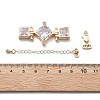 Brass & Cubic Zirconia & Glass Watch Band Clasps LS-KK-G523-03G-01-3