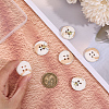 6Pcs Porcelain Buttons BUTT-OC0001-59A-3