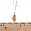 304 Stainless Steel & Natural Pearl & Synthetic Turquoise Oval Pendant Necklaces for Women NJEW-A045-23G-5