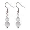 Round Natural Selenite Dangle Earrings EJEW-JE06781-01-3