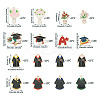 16Pcs 16 Styles Graduation Season Theme Alloy Enamel Pendants ENAM-TA0002-70-5