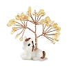 Natural Citrine Chips Tree of Life Decorations DJEW-A017-01P-1