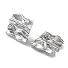 Non-Tarnish 304 Stainless Steel Textured Square Ear Studs for Women LS-EJEW-P234-07P-2