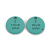 Spray Painted Alloy Charms for Valentine's Day PALLOY-Q433-027I-RS-1