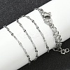 304 Stainless Steel Dapped Chain Necklaces NJEW-Z084-02P-03-3