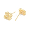 Brass Micro Pave Clear Cubic Zirconia Stud Earring Findings KK-Z099-01G-01-2