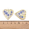 Printed Style 304 Stainless Steel Heart Pendants STAS-T071-26C-G-3