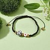 Sport Theme Acylic & Alloy Braided Bead Bracelet BJEW-JB10122-02-2