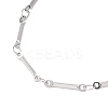 304 Stainless Steel Flat Bar Link Chain Necklace Making AJEW-JB01348-02-4
