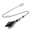 Natural & Synthetic Gemstone Rhombus Faceted Poined Dowsing Pendulums G-Q184-05AS-3