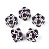 Polymer Clay Rhinestone Beads with Square Acrylic CLAY-T022-03C-1
