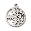 Non-Tarnish 304 Stainless Steel Textured Pendants STAS-J040-07B-P-2