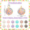 24Pcs 6 Styles Resin Rhinestone Pendants PALLOY-PH01657-2