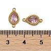 Ion Plating(IP) 304 Stainless Steel Cubic Zirconia Teardrop Links Connector Charms STAS-K256-23G-02-3