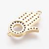 Brass Micro Pave Cubic Zirconia Links ZIRC-G103-24G-2