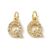 Real 18K Gold Plated Brass Micro Pave Clear Cubic Zirconia Charms KK-E068-VB452-Q-2