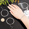 10Pcs 3mm 304 Stainless Steel Flat Snake Dome Herringbone Chain Link Bracelet for Men Women BJEW-UN0001-27-2