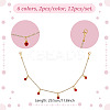 12Pcs 6 Colors Alloy Glass Rhinestone Shoe Chains HJEW-DR00105-2
